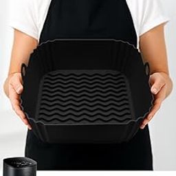 Axenta 1 Pack Silicone Air Fryer Liners, Square Reusable Non-Stick Basket Inserts for 4-5 QT Air Fryers, Dishwasher Safe Parchment Paper Replacement Accessories Multi-image-40