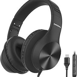 Cowyawn USB C Wired Headphones, Over Ear USB-C Headphones Wired with Microphone, Volume Control, HD Stereo Sound, Foldable USB Type C Headphones for Adult/Teens/iPhone/Chromebook/Laptop/Computer,Black-image-11