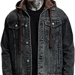 snitch Men Casual Jacket | Relaxed Fit Full Sleeve Classic Collar Distressed Pattern | Cotton Blend Twill Fabric with Detachable Hood & Flap Pockets for Streetwear-picture-33