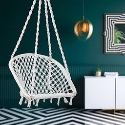 Swingzy Cotton Premium D-Shape Swing Chair/Hanging Hammock for Home, Office, Indoor, Outdoor, Balcony, Garden/Patio Swing Chair for Kids & Adults (60 x 60 x 150 cm, Pure White)-image-63