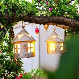 Metal Light House Wall Hanging Tealight Candle Holders Home Outdoor Indoor Balcony Festival Decorations Diwali Gifts Lights Home Decor Copper Color Tea Light Holder, Set of 2-image-22