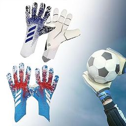 Soccer Goalkeeper Gloves Anti Slip Hand Protector for Outdoor Games Supplies Size 5 Blue and Black-image-77
