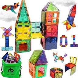 RIZZABAY Magnetic Building Blocks for Kids –16Pieces Toddler-Safe STEM Toy | Large Magnetic Tiles & Magna Tiles for Ages 2+ yrs, Non-Toxic Magnetic Blocks for Kids to Boost Creativity & Early Learning-picture-17