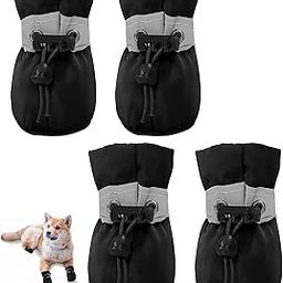 4Pcs Dog Shoes, Black Reflective Dog Shoes for Small to Medium Dogs, Non-Slip Sole Ideal for Protecting Furniture and Car Seats from Scratches-image-56