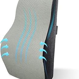 Sleepsia Back Support for Chair | 1 Year Warranty | Memory Foam Car Seat Back Support for Office Chair, Memory Foam Pillow, Orthopedic Lumbar Support Back Rest for Back Pain Relief (Grey/Black)-13