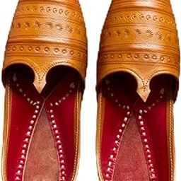 Handmade Design Breathable Rajasthani Jutti Ethnic Shoes Slip on for Men| Leather Khussa Jutti for Men-image-4