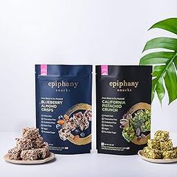 EPIPHANY Blueberry and Pistachio Protein Bar Dry Fruit Chikki Crunch Healthy & Tasty Blueberry Almond Crisps with California Pistachio Crunch Snacks No Added Sugar Pack of 2 85 g Each)-image-51