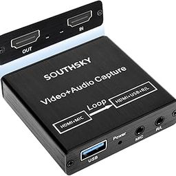 SOUTHSKY-SOUTHSKY HDMI Video Audio Capture Card HDMI Loop with Microphone USB 3.5mm, Output 1080p 60fps, Support Webcam, DSLR, PS2, PS4, Streaming Switch, Teaching, Broadcasting, Conference-27
