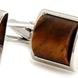 Natural Tiger's Eye Stone (Semi-Precious) Cufflinks for Men-image-11