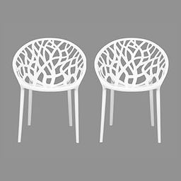 ITALICA Oxy Plastic Chair for Home, Office, Living Room/Glossy Finish Crystal Design Plastic Outdoor Chair/Patio Chairs for Balcony/Suitable for Indoor & Outdoor (5106, White Chair Set of 2, MO)-10