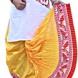 Traditional Mour Puccho Dhoti With Jamdani border, Ethnic Indian Wear-47