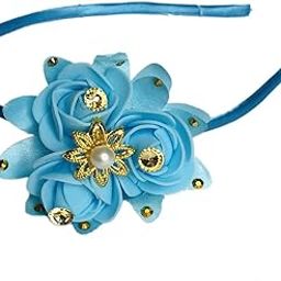 ™ Flower Headband, Hairband,Handmade Hair Band For Girls & Women, Pack_01, Color-Blue-image-1
