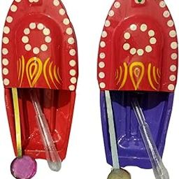 ODDCLICK Kid Bg Bazzar Gali 2Pcs. Classic Hand Paintedputt Putt Steam Toy Boat ( Red )-picture-25