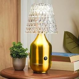 Chronos Valentina Cordless LED Table Lamp (Gold) - USB Rechargeable Portable Touch Control Dimmable 3 Light Color Tunable Table Lamp for Hotel, Cafe, Restaurant or Home for Bedside, Center or Dining-11