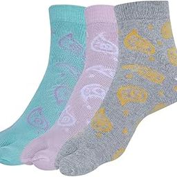 Women's Cotton Quarter Length Thumb Socks (Pack of 3) Sea Green, Baby Pink, Light grey Melange-image-30