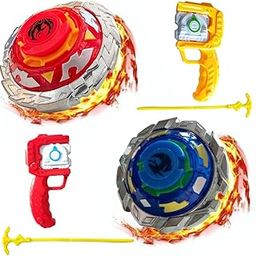 PLUSPOINT Battling Top Burst Launcher Grip Toy Blade Set Gyro Blades Battling Tops Metal Fusion Starter Set with Launcher Gift Toys for Boys Kids Children Age 6+-image-35