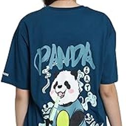 fabflee Women's Geometric Relaxed Fit T-Shirt-picture-0