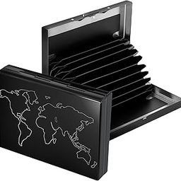 10 Slots RFID Metal Credit Debit ATM Card Holder Case Wallet for Men Women (Black Laser Print, 10 x 1.5 x 7.5cm)-image-7