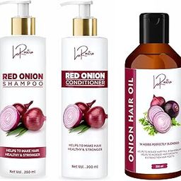 La Rostro Combo of Red Onion Shampoo - 200ml, Red Onion Conditioner - 200ml and Onion Hair Oil - 200ml-image-33