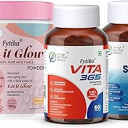 Fytika Let it Glow Pineapple, Collagen Powder-200G + Fytika Vita 365, 3 in 1 Multivitamin-60 Tabs + Strong bones with Calcium and Vitamin D2-60 Tabs-picture-17