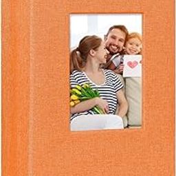 Spbapr Photo Album 4x6 With 300 Pockets,Memory Book Linen Cover,Slip-in Picture Albums,Photo Book For Wedding,Family,Baby,Vacation,Anniversare（Orange）-image-16