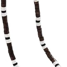 BROWN TIGER COCO - Seed Beaded Necklace - Brown and White Puka Shells - Stylish Necklace for Men and Boys (21 inches with adjustable cable chain)-image-3