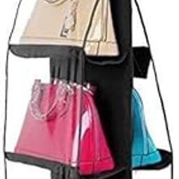 Arkit Handbag Organizer 6 Pockets For Ladies | Non-woven Foldable Bag Organizer For Wardrobe | Transparent With Hanger | Hand Purse Hanging Organiser-image-25