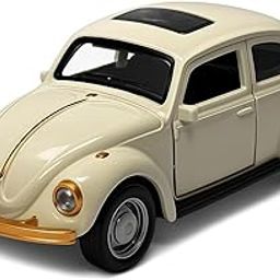 Classic Vintage Beetle-Style Die-Cast Toy Car – Pull Back Action, Metal Body, Cream Colour, 1:32 Scale, Openable Doors, Collectible Model for Kids 3+ & Car Enthusiasts-image-98