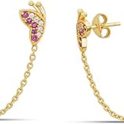 925 Sterling Silver Cubic Zirconia Butterfly Hoop Earrings | | Gift for Women and Girls | With Certificate of Authenticity and 925 Hallmark-image-97