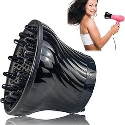 Kresal Hair Diffuser, Universal Hair Dryer Diffuser For Curly Hair and Natural Hair, Professional Hair Diffuser Attachment Fits 99.9% Blow Dryer Nozzle 1.5"- 2.67" to Minimizes Frizz Volume (Black)-3