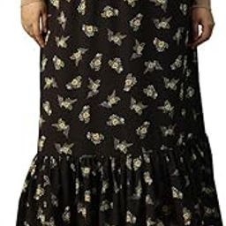 Women Plus Size Elasticated Frill Detailed Long Flare Skirt-image-45