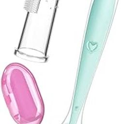 Homsagar Combo of Baby Silicone Finger Toothbrush & Soft Tip Feeding Spoon – BPA-Free Oral & Feeding Care Set for Infants & Toddlers (0-2 Years) (1)-12