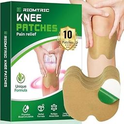 RIOMTRIC Herbal Pain Relief Knee Patches-10 Adhesive Heat Patches Made with Natural Wormwood Instant Extract Patch Relief of Joint Pains for Knee, Back, Neck, Shoulder Pain (patch-10)-image-94