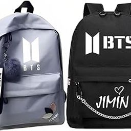 Combo Jimin & BTS Fashion Backpack for Girls| Stylish Waterproof School Bag with Fashion Design | Lightweight Travel & College Backpacks for Teens & K-Pop Fans-Best Gift-image-98