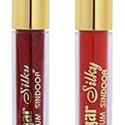 Shingar Silky Premium Sindoor | Formulated With Non Toxic Ingredients | Sponge Tip Applicator | With Non Irritable & Quick-Drying Formula | Water Resistant & Smudge Proof | Glitter Finish | Travel Friendly | liquid sindoor | liquid sindoor red | glitter liquid sindoor – Red & Deep Red, 7ml-image-41