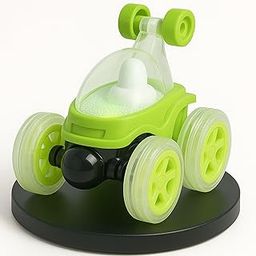 GRAPHENE Remote Control Stunt Car with LED Lights, Music and 360° Rotation Rock Climbing Car Rechargeable RC Vehicle with Transparent Wheels-19