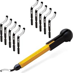 CP GRAT.EX Handheld Deburring Tool [Yellow/Black] - 3/8” Pocket Burr Set 3 w/Hex Handle, Ø 2.6mm P-1 Deburring Replacement Cutter Blades with Ball End Protection Cap-28