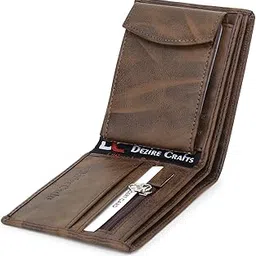dezire crafts Ultra-Slim PU Leather Wallet & Card Holder for Men | 9-Card Capacity | Stylish & Lightweight | Detachable Card Slot Case | Gift for Men (Brown)-picture-0