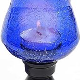 Pure Source India Crackle Glass Tea Light Candle Holder/Crackle Votive for Home Decoration (Dark Blue)-image-44