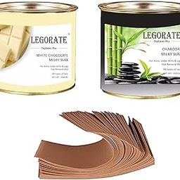 LEGORATE White Chocolate & Charcoal Hair Removal Hot Wax 600 gm (Pack of 2) Free 40 Waxing Strips-image-66