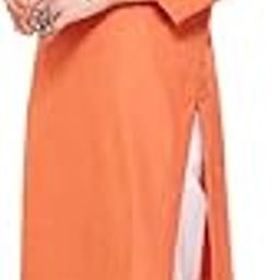 Women Cotton Orange Solids Round Neck Placket Regular Fit Long Kurta-image-85