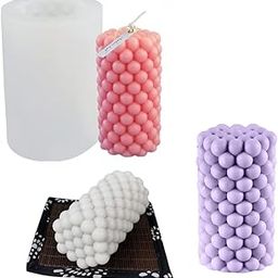 LEGACYCART 3D Medium Bubble Pillar Silicone Candle Mould Every Day Handmade Aromatherapy DIY Cake Silicone Pouring Forms Mould for Scented Candle Making Set (Pack of 1)-image-82