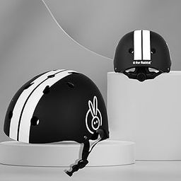 R for Rabbit Safe Play Helmet for Kids | Safety Certified, Lightweight, Adjustable Helmet for Skating, Cycling, Scooter | Age 3-7 Years Boys & Girls| ABS & EPS Material (Black Sports)-image-28
