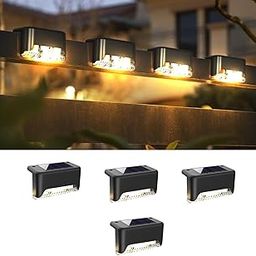 SUPERSTUD Solar Light Outdoor Garden Waterproof, 4Pcs Solar Step Lights, Wall Garden, Pathway, Backyard, Patio, and Balcony Decoration, Powered Deck Stair Outdoor Light for Railing (4)-image-56