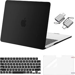 MOSISO Compatible with MacBook Air 13 inch Case 2025 2024 2023 2022 M4 A3240 M3 A3113 M2 A2681, Plastic Hard Shell&Keyboard Cover&Screen Film&Type C for MacBook Air 13.6 inch Case, Black-3