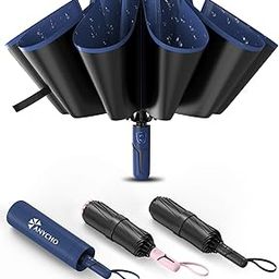 Reverse Umbrella 3 Fold Durable 10 Bones Design, Compact Umbrella for Men & Women, Windproof Umbrellas for Rain, Perfect for Travel and Everyday Use-44