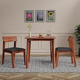 DRIFTINGWOOD Liana 2-Seater Sheesham Wood Dining Table Set – in Natural Honey Finish with Table & 2 Cushioned Chairs – Ideal for Small Kitchens & Compact Living Spaces – Assembly Required (Gray)-image-112