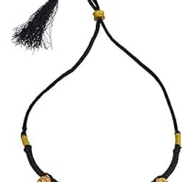 Fashion Jewellery Green Gold Polished 92.5 Silver Temple Necklace With Adjustable Thread | Best For Bridemaids & Festive Season | Necklace For Women - 442484-image-17