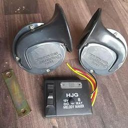 M.P. VEHICLES Windtone Horn tuner 7 in 1 Horn sound Horn Set Universal for Car/Motorbike| 12V, 105-118 dB, 400/500 Hz|High Loud Sound Air Siren| High + Low Tone (Black)-12