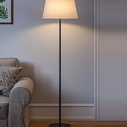 Metal Floor Lamp Standing Modern Black 4Ft Height with Lampshade 12 Inches Pack of 1 (Tapered Beigeled)-picture-14